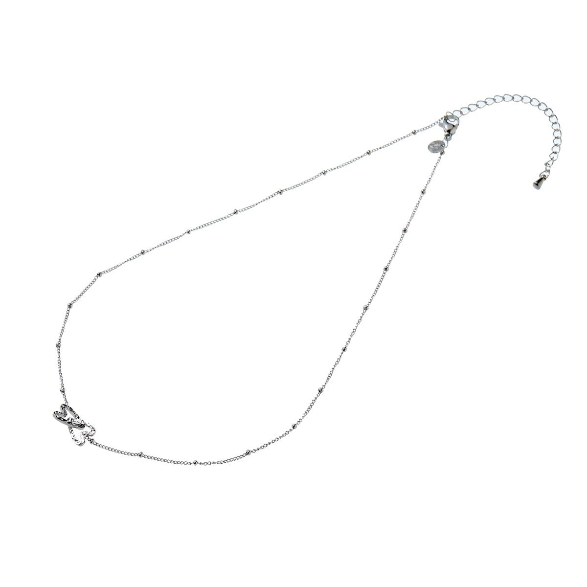 Long Hearts Necklace - Silver
