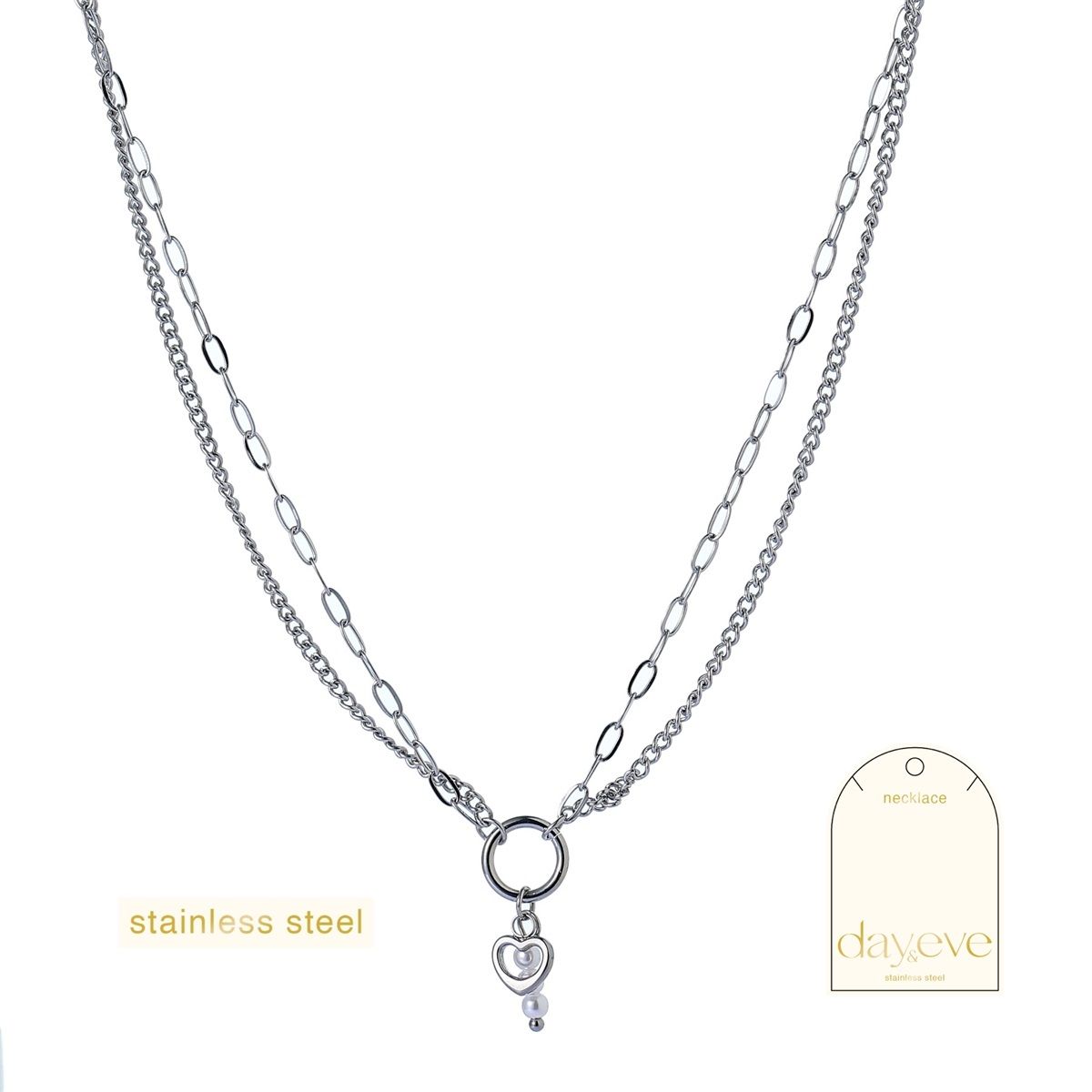 Pendants Ring Necklace - Silver