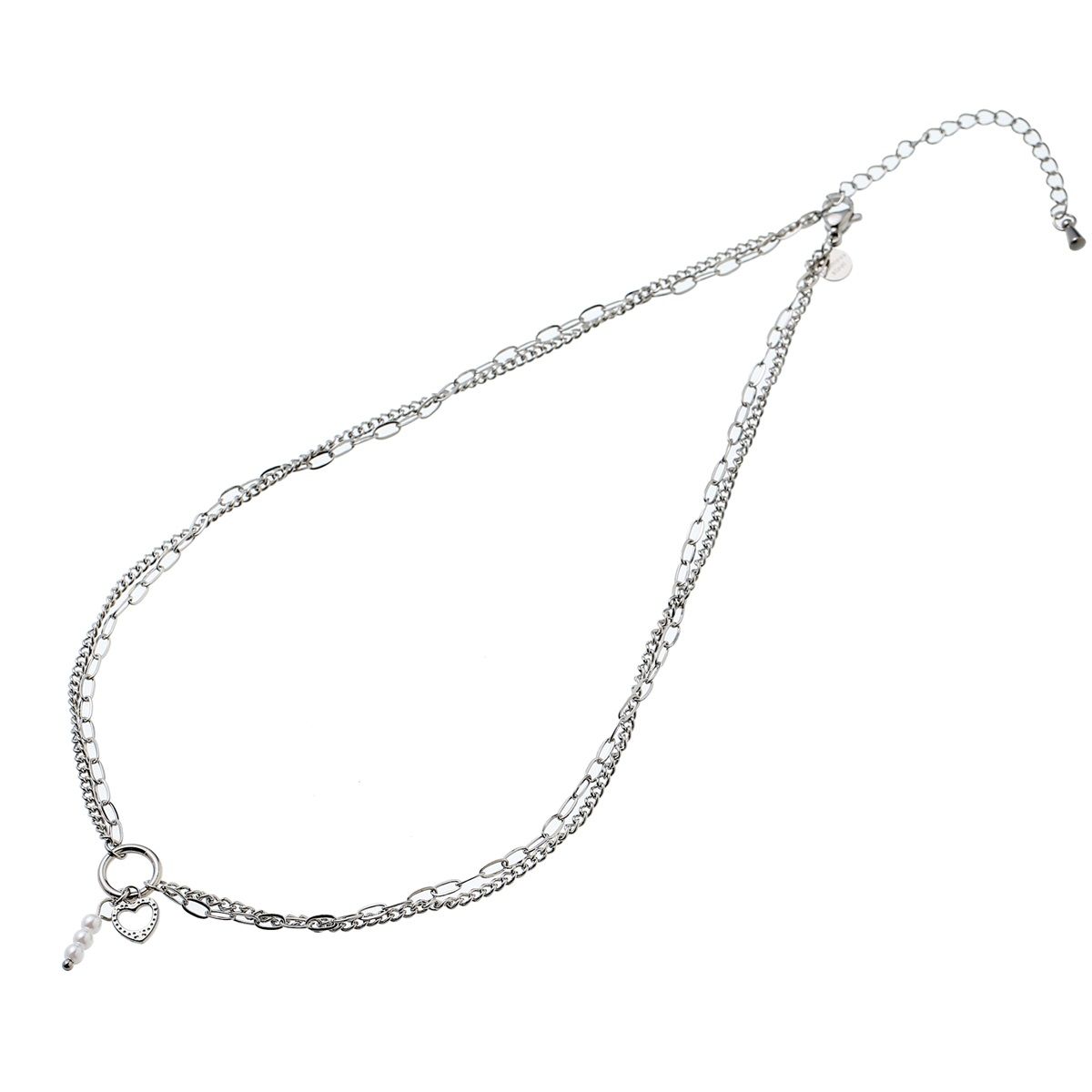 Pendants Ring Necklace - Silver