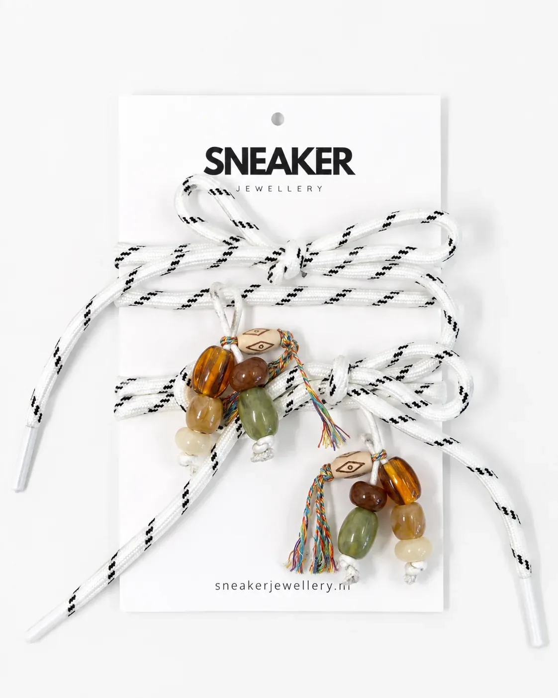 Veters Set met Bedels - White + Charms