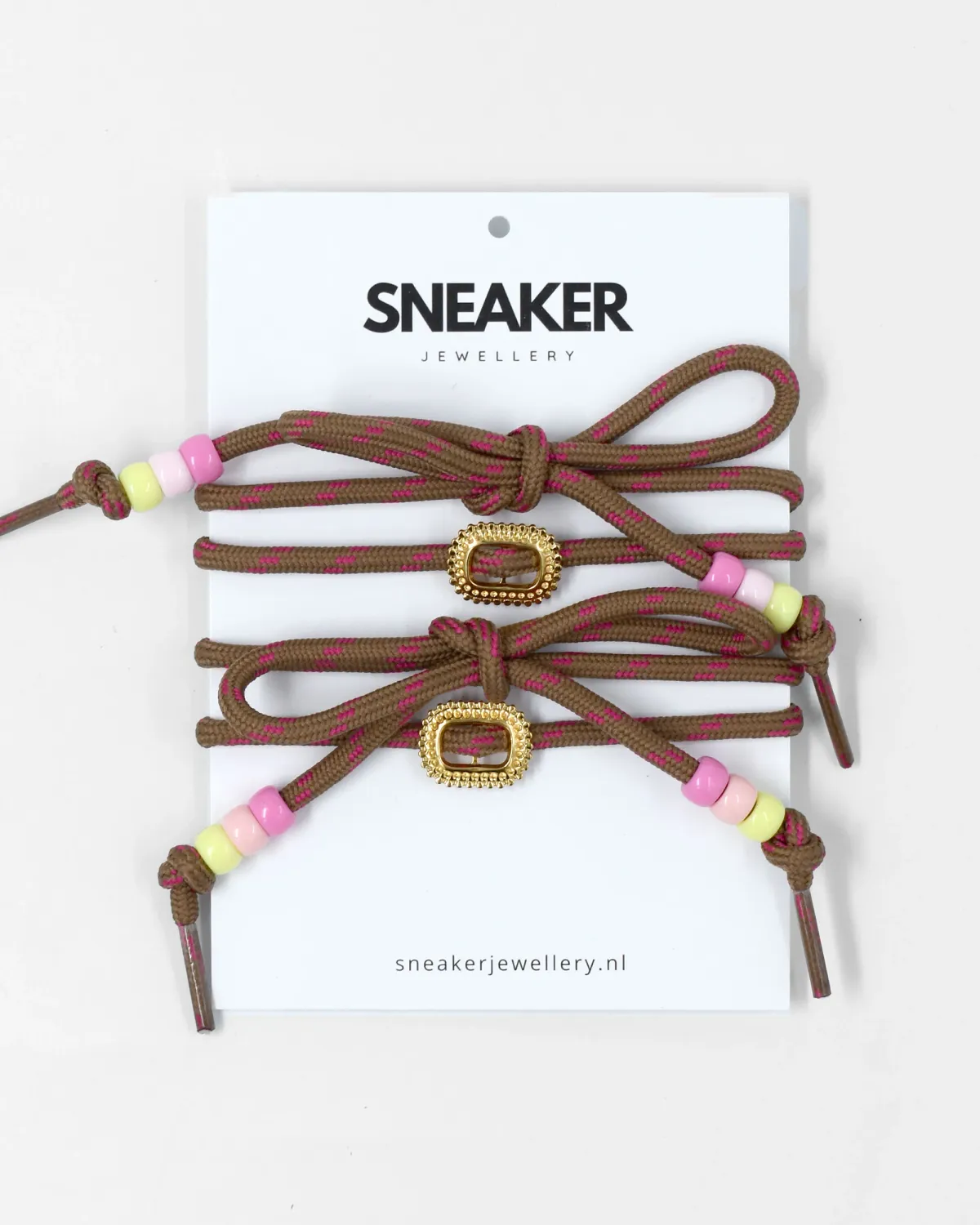 Veters + Charms - Bruin / Roze