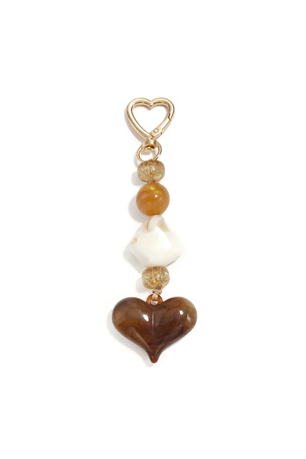 Bag Charm - Brown Heart