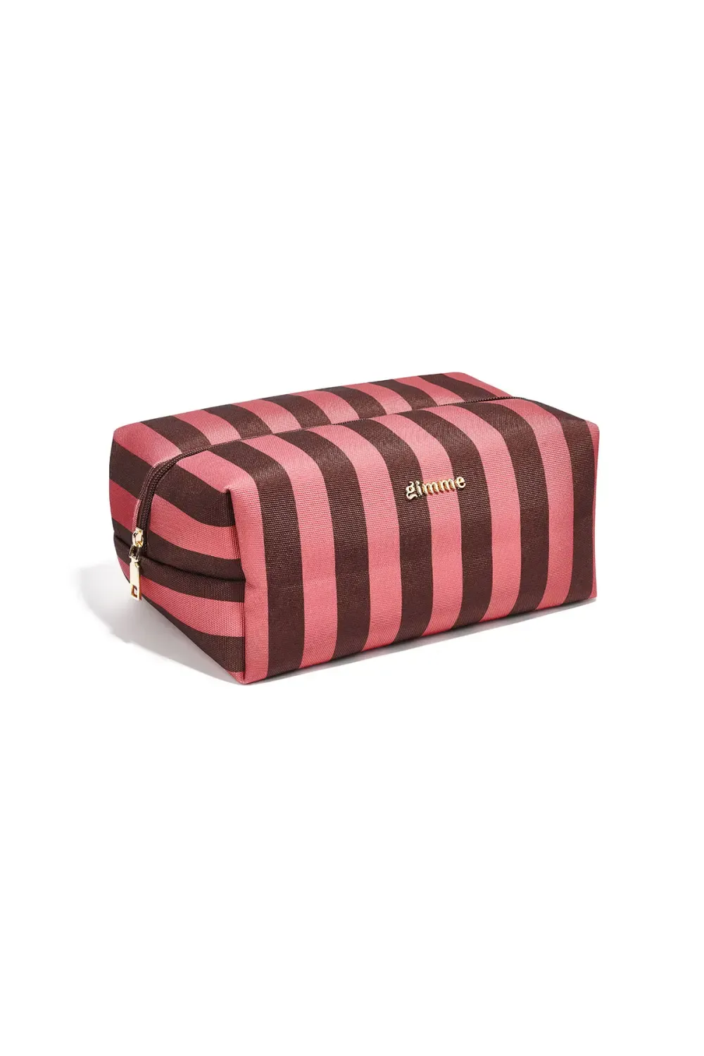 Make Up Tasje XL Gestreept - Wine Red / Brown