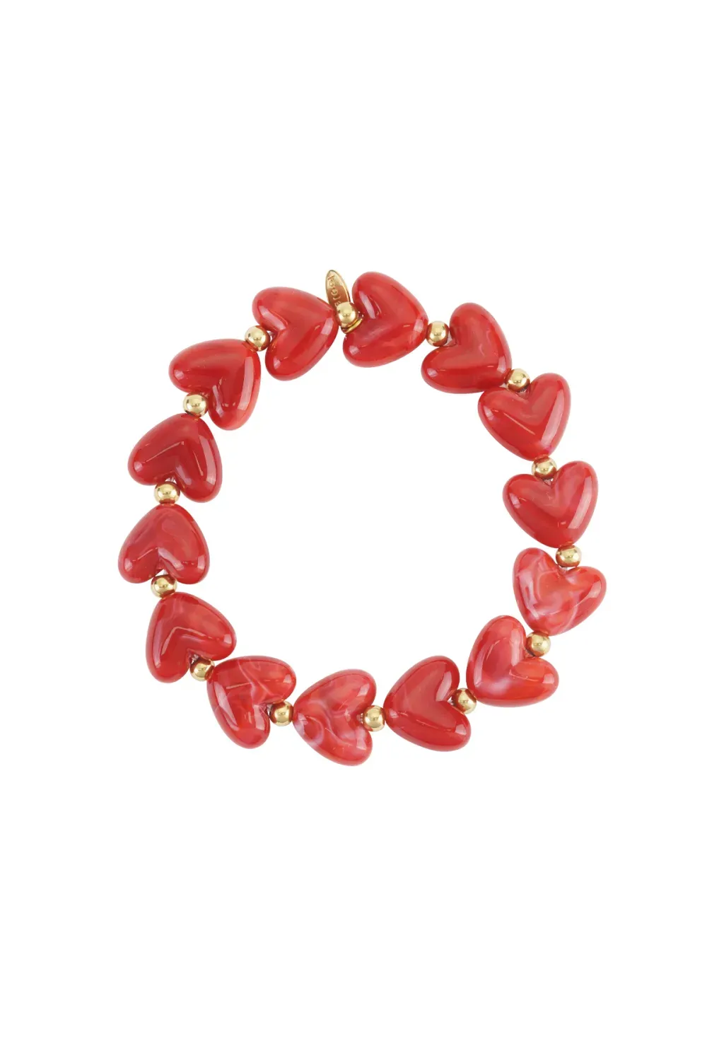Hartjes Kralen Armband - Crimson Red