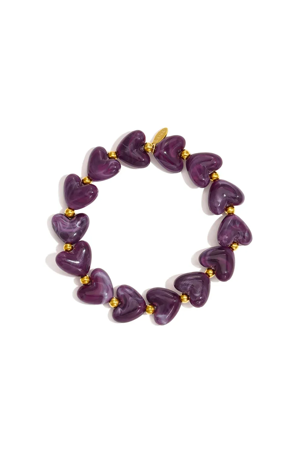 Hartjes Kralen Armband - Paars