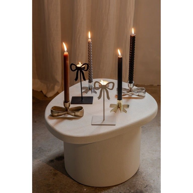 Swirl Dinerkaarsen - Taupe / Beige / Brown