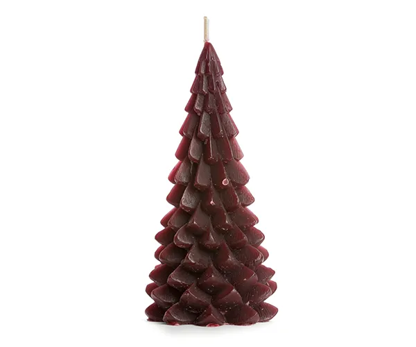 Kerstboom Kaars - Aubergine / Burgundy