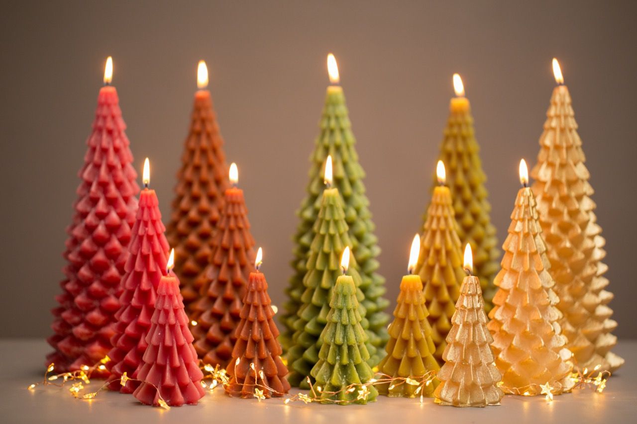 Kerstboom Kaars - Aubergine / Burgundy