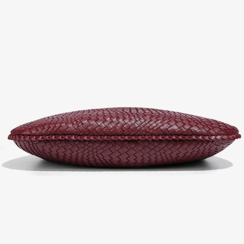 Woven Handbag - Burgundy