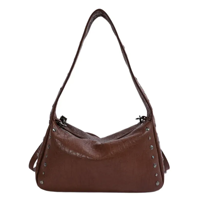 Shoulder Bag - Brown / Silver Studs