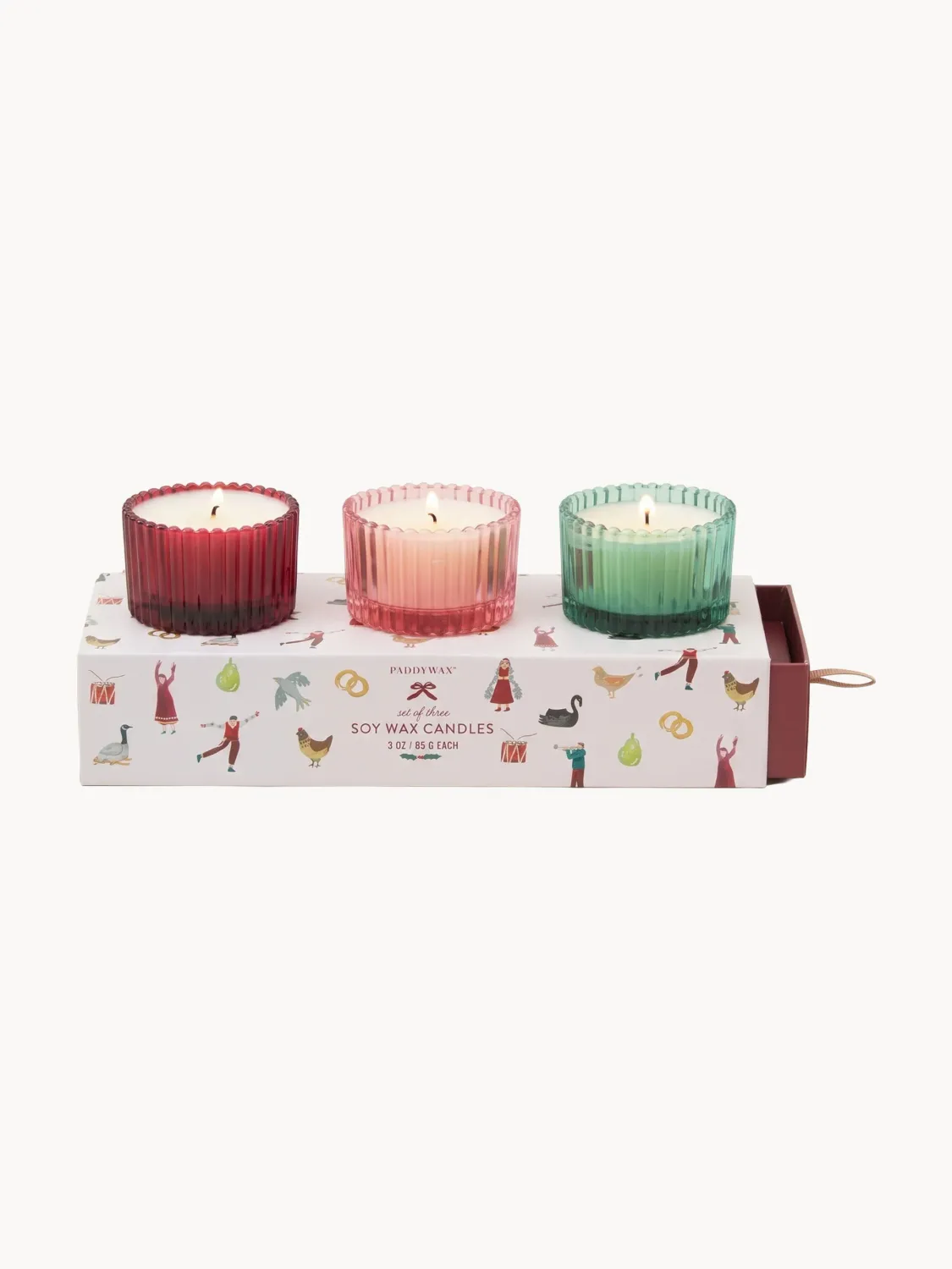Paddywax Christmas Giftset - Winter Berry, Pink Peppermint &amp; Balsam Fir