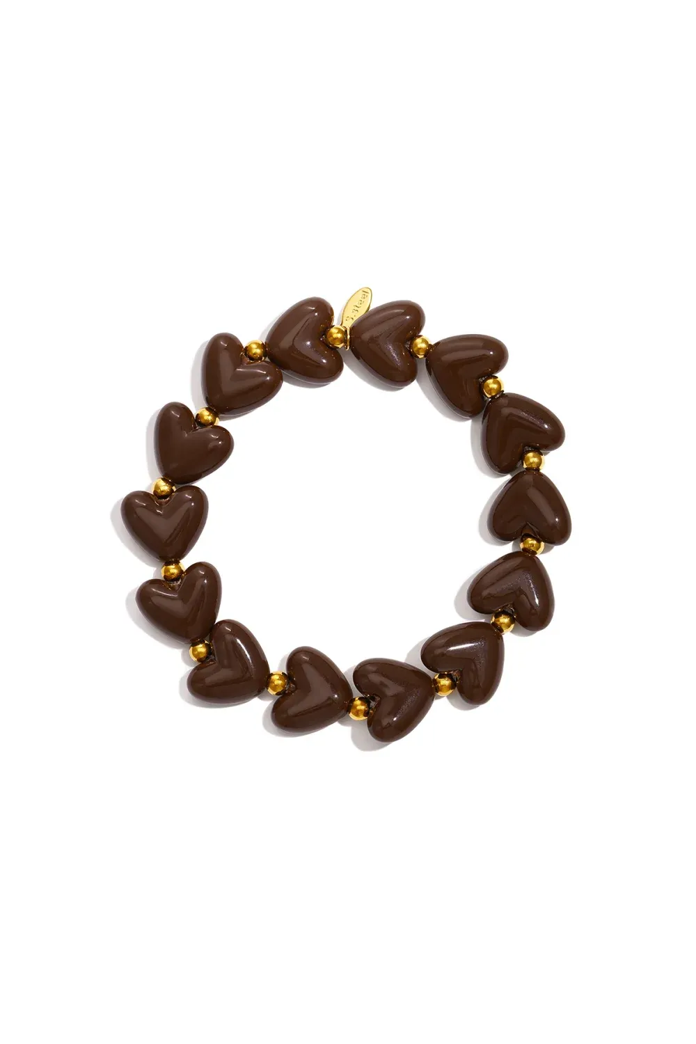 Hartjes Kralen Armband - Chocolate Brown