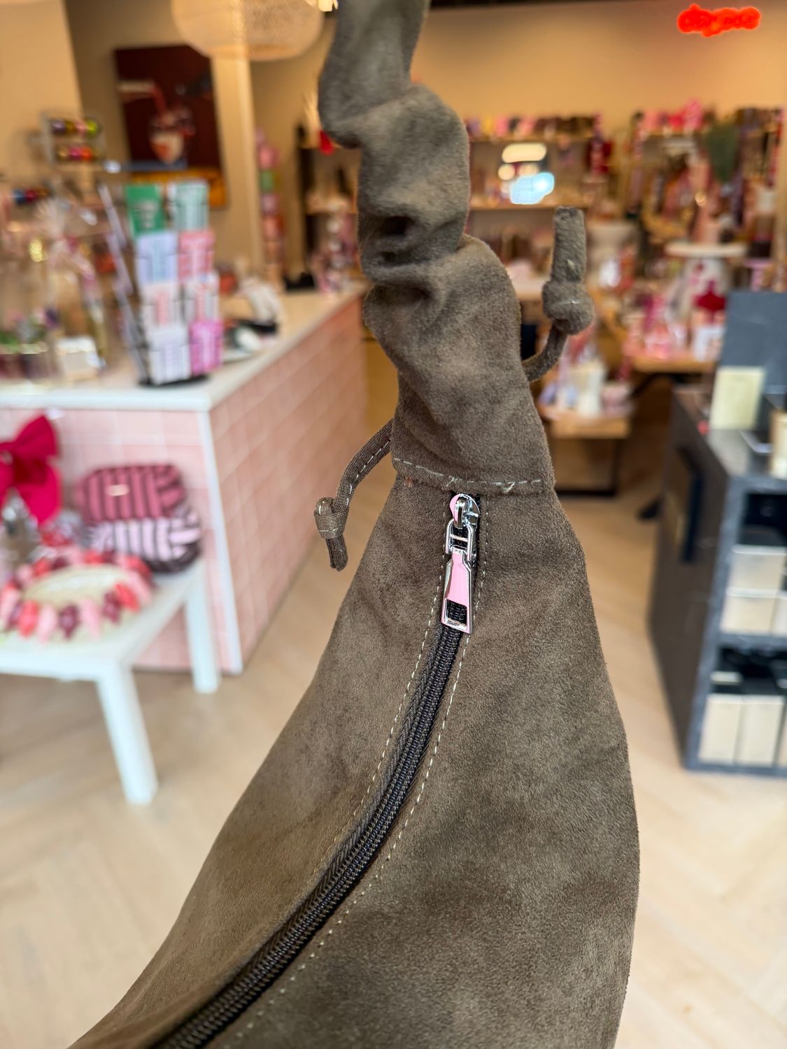 Crossbody Bag Suede - Dark Green