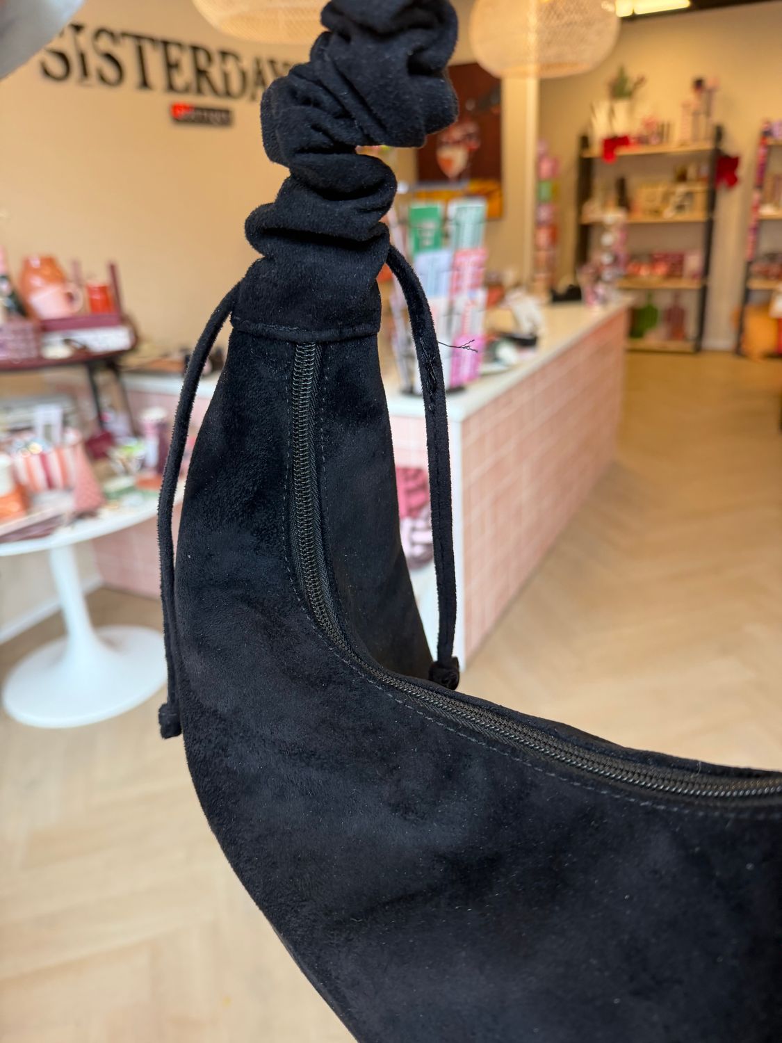 Crossbody Bag Suede - Black
