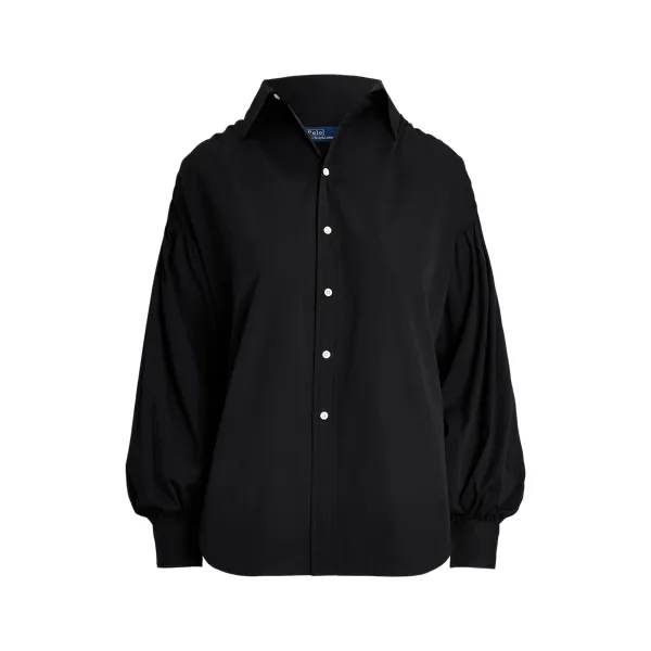 LS MUNA ST-LONG SLEEVE-BUTTON FRONT SHIRT, BLACK, 10