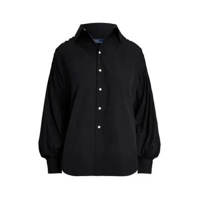 LS MUNA ST-LONG SLEEVE-BUTTON FRONT SHIRT, BLACK, 10