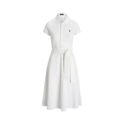 SS BELTED DR-SHORT SLEEVE-DAY DRESS, WHITE, XL