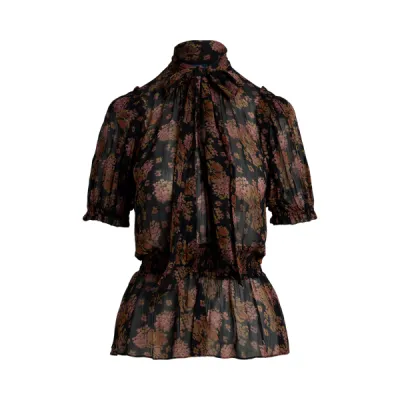 SS KLARIN TP-SHORT SLEEVE-BLOUSE, BLACK, L