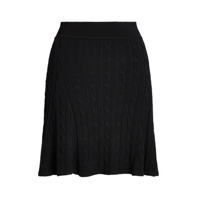 CABLE SKIRT-MID-A LINE, BLACK, L