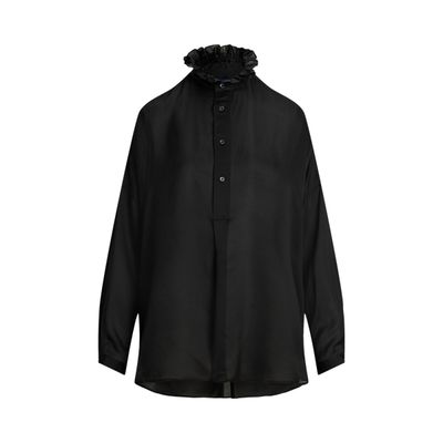 LS MKI TP-LONG SLEEVE-BUTTON FRONT SHIRT, BLACK, 10
