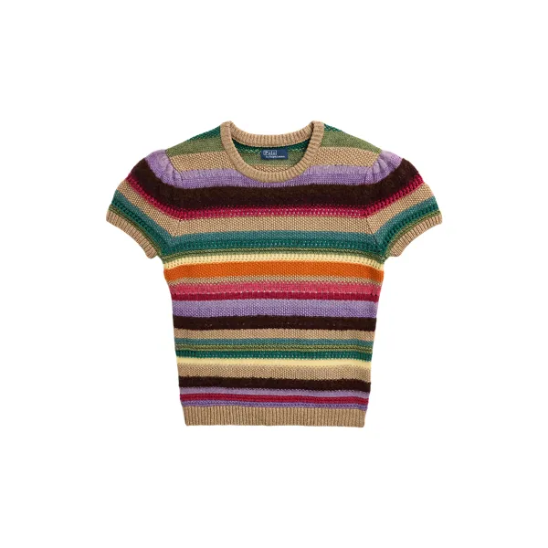 STRIPE SS PO-SHORT SLEEVE-PULLOVER, MULTICOLOR, XS