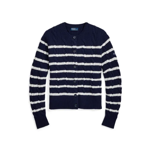 STRP WL CH C-LONG SLEEVE-CARDIGAN, BEIGE/NATURALS, S