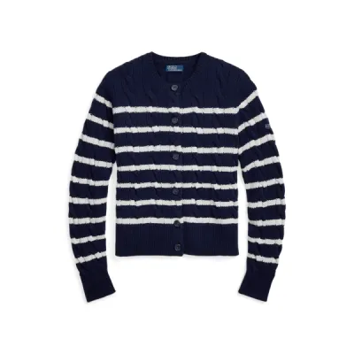 STRP WL CH C-LONG SLEEVE-CARDIGAN, BEIGE/NATURALS, S