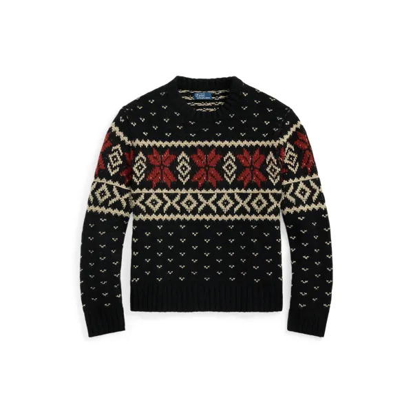 SNWFLK CN PO-LONG SLEEVE-PULLOVER, BLACK, L