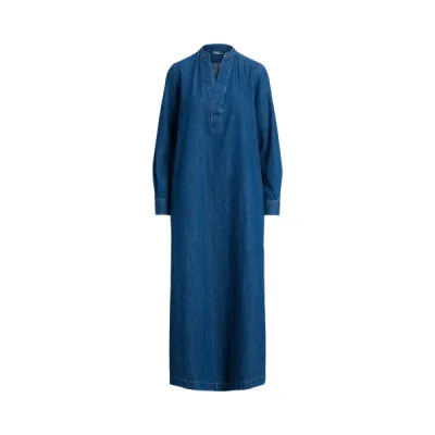 LS LM DR-LONG SLEEVE-DAY DRESS, BLUE, 2