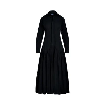 LS SWN DR-LONG SLEEVE-DAY DRESS, BLACK, 10