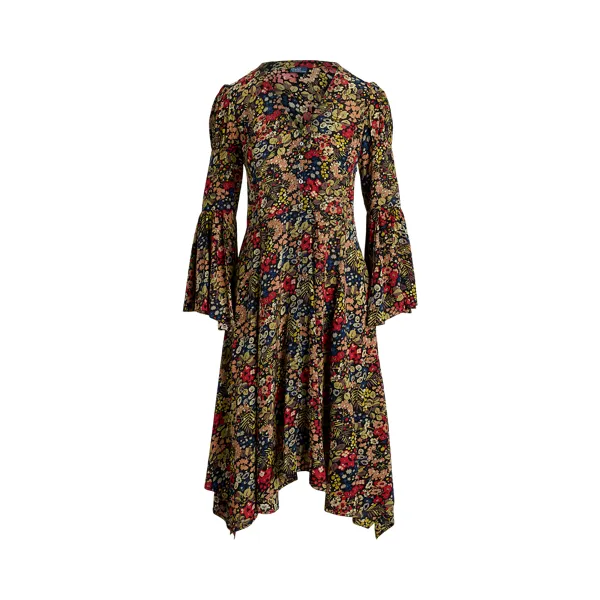 LS ALOMI DR-LONG SLEEVE-DAY DRESS, BLACK, 12