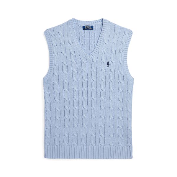 CABLEVESTPP-SLEEVELESS-VEST, BLUE, S