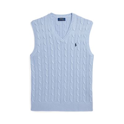 CABLEVESTPP-SLEEVELESS-VEST, BLUE, S