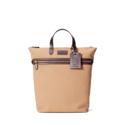 CANVAS/LEATHER-WORK TOTE-TTE-MED, BEIGE, OSZ