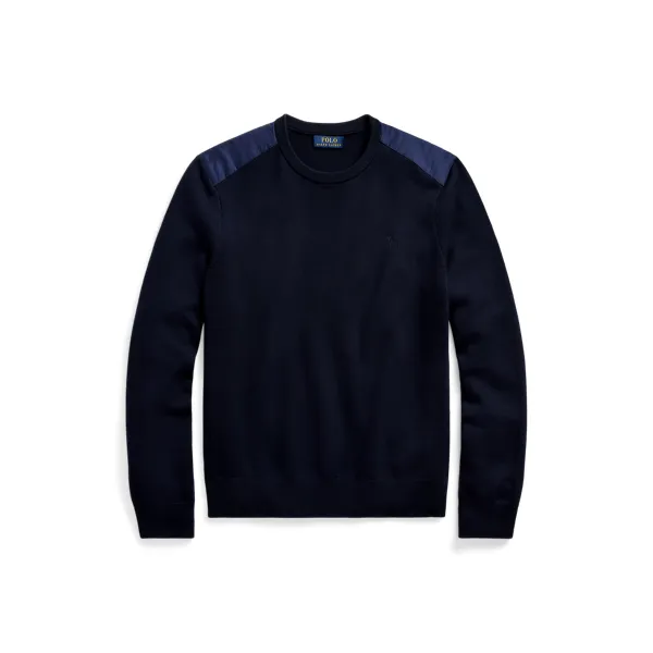 LSCNHYBRDPP-LONG SLEEVE-PULLOVER, BLUE, L