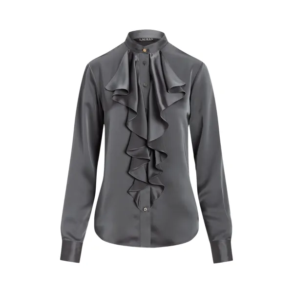 BOSBELL-LONG SLEEVE-BUTTON FRONT SHIRT, GREY, S