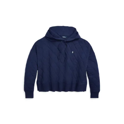 QUILTED JERSEY-LSL-SWS, BLUE, M/L