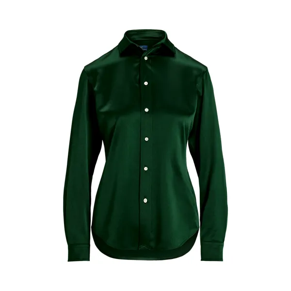 LS CRLTE ST-LONG SLEEVE-BUTTON FRONT SHIRT, GREEN, 10