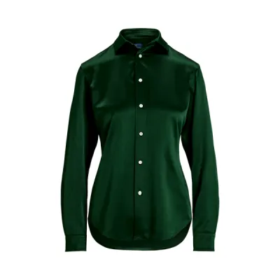 LS CRLTE ST-LONG SLEEVE-BUTTON FRONT SHIRT, GREEN, 10
