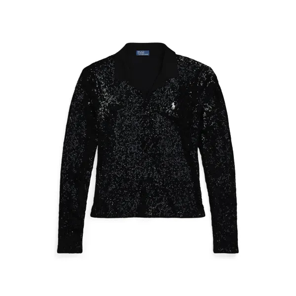 JULIE LS-LONG SLEEVE-POLO SHIRT, BLACK, L