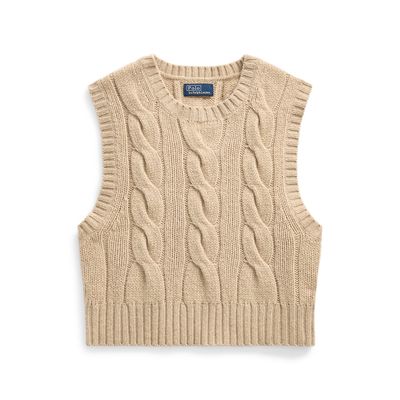 CBL SL PO-SLEEVELESS-PULLOVER, BEIGE, L