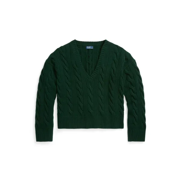 RLXD CBL VN-LONG SLEEVE-PULLOVER, GREEN, L