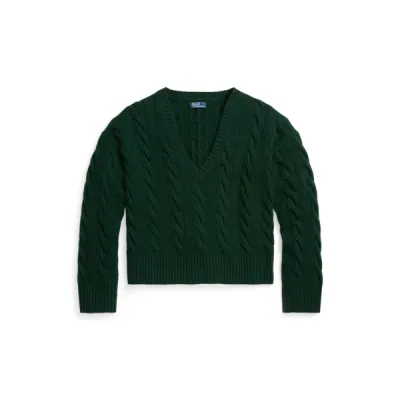 RLXD CBL VN-LONG SLEEVE-PULLOVER, GREEN, L