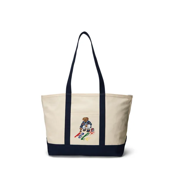 CANVAS LEATHER-TOTE-TTE-MED, BLUE, OSZ