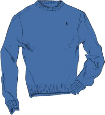 COTTON/LINEN BLEND-LSL-SWT, BLUE, L