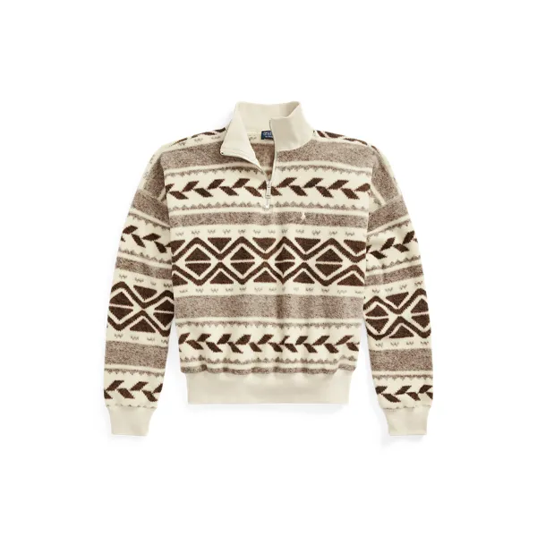 POLAR FLEECE-LSL-SWS, BROWN, XL