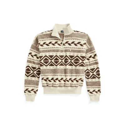 POLAR FLEECE-LSL-SWS, BROWN, XL