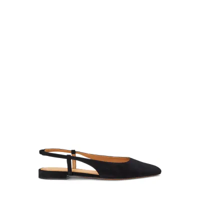 FLT PRC SL-FLATS-SLINGBACK, BLACK, 6 B