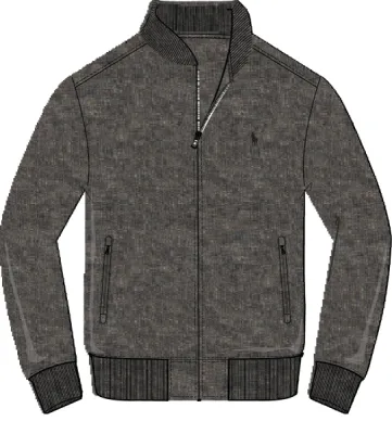 BOMBERJKTM8-LONG SLEEVE-FULL ZIP, GREY, L