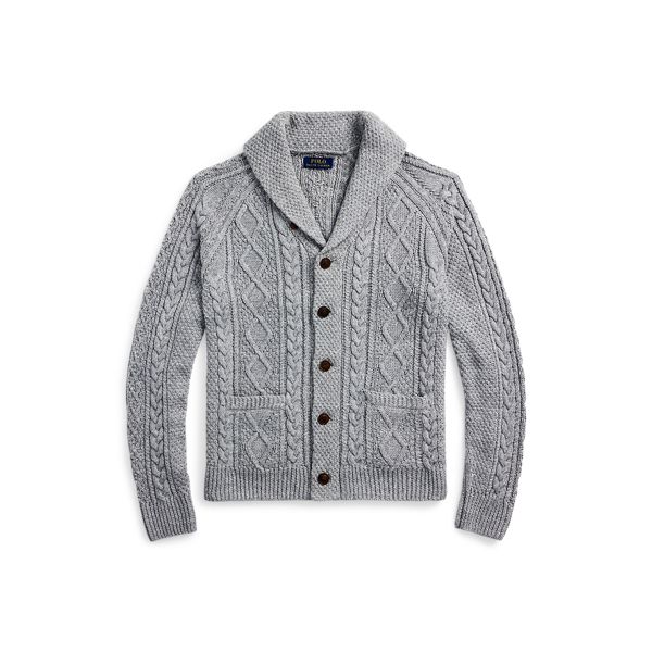 LSARANSHWLCR-LONG SLEEVE-CARDIGAN, GREY, XXL